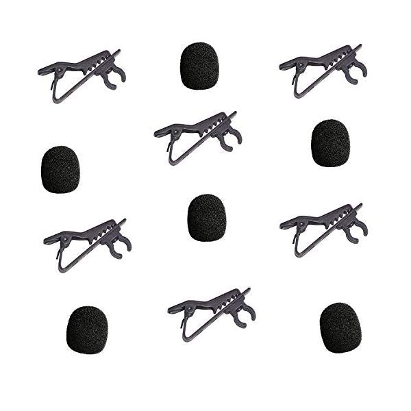 Boya 6 packs Foam Windscreen & Lapel Clips, BOYA Microphone Replacement Kit for Lapel Lavalier Microphone, Lav Microphone Accessories