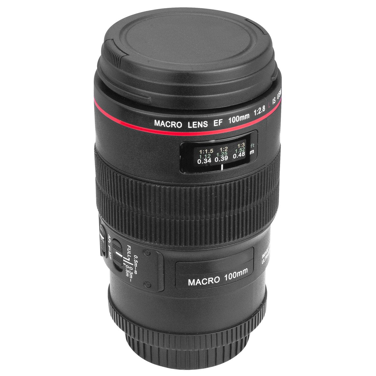 Zenko Camera Lens Cup 350ml , EF Macro 100mm Thermos Travel Coffee Mug with carry pouch