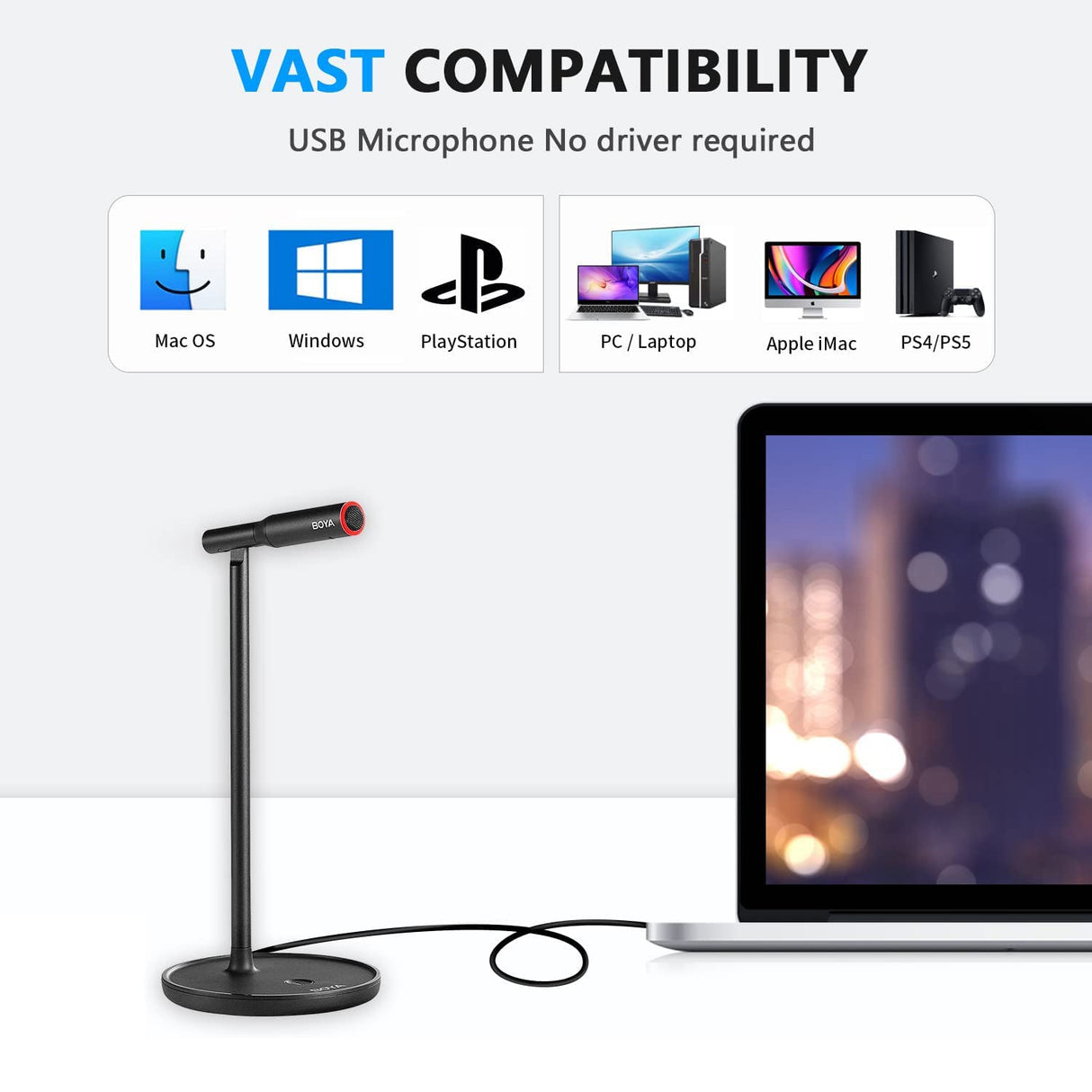 BOYA BY-CM1 Desktop USB Plug&Play Microphone For Windows/Mac