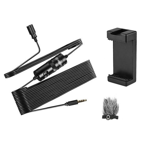 BOYA BY-M1 with Fur-Lav and Mount3 Omnidirectional Lavalier Condenser Microphone