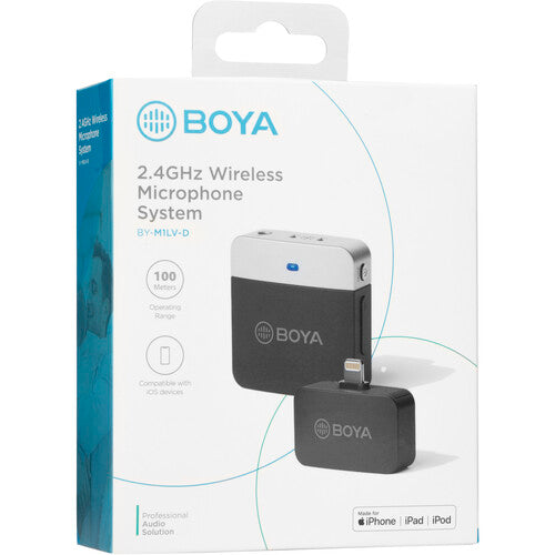 BOYA BY-M1LV-D iOS 2.4Ghz Wireless Microphone (1Transmitter+1Receiver)