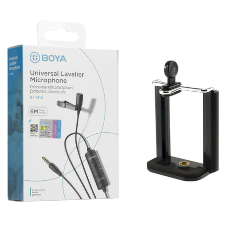 BOYA BY M1S with mount1 Omnidirectional Lavalier Microphone
