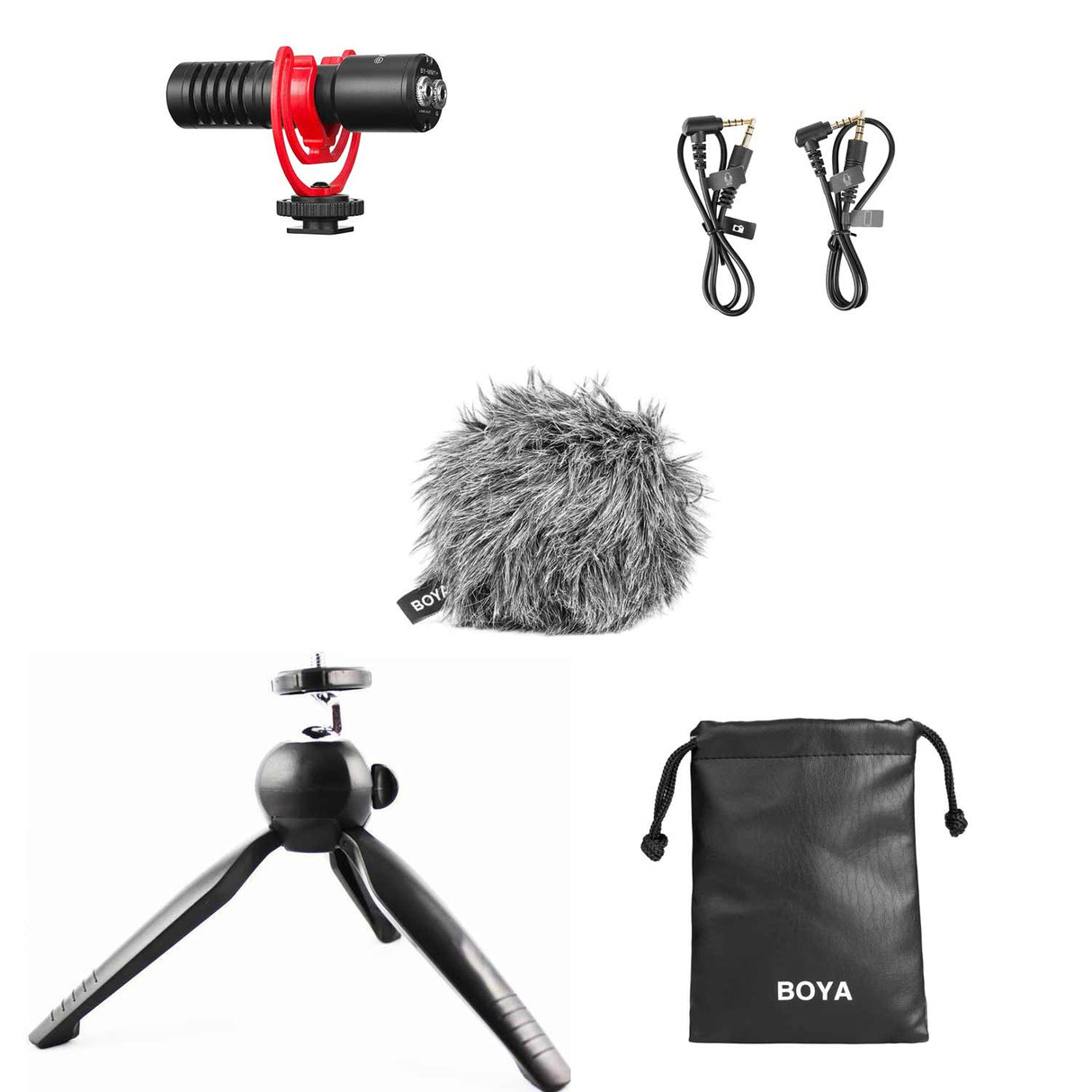 BOYA BY-MM1+ with Mini Tripod Super-Cardioid Shotgun Microphone Microphone