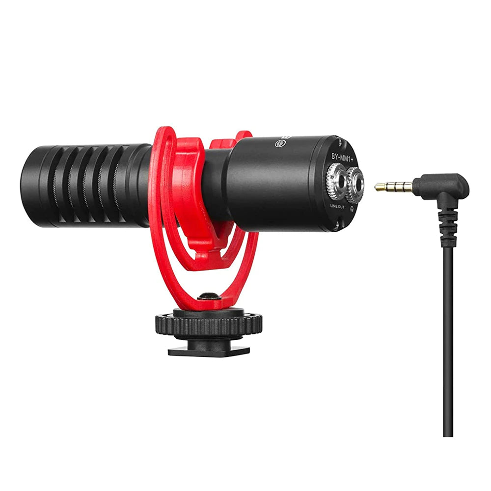 BOYA BY-MM1+ with Mini Tripod Super-Cardioid Shotgun Microphone Microphone