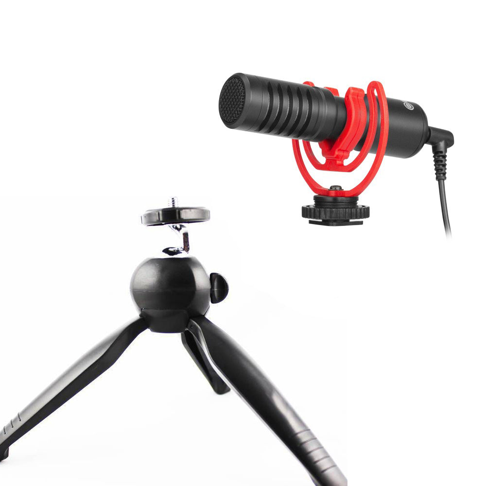 BOYA BY-MM1+ with Mini Tripod Super-Cardioid Shotgun Microphone Microphone