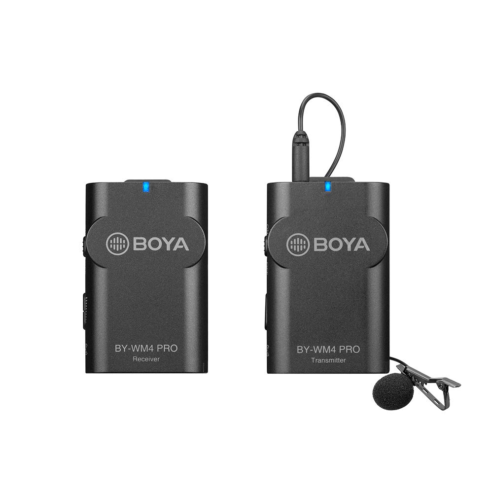 BOYA BY-WM4 Pro K1 Portable 2.4G Wireless Microphone System(One Transmitters + One Receiver) with Hard Case for DSLR Camera Camcor