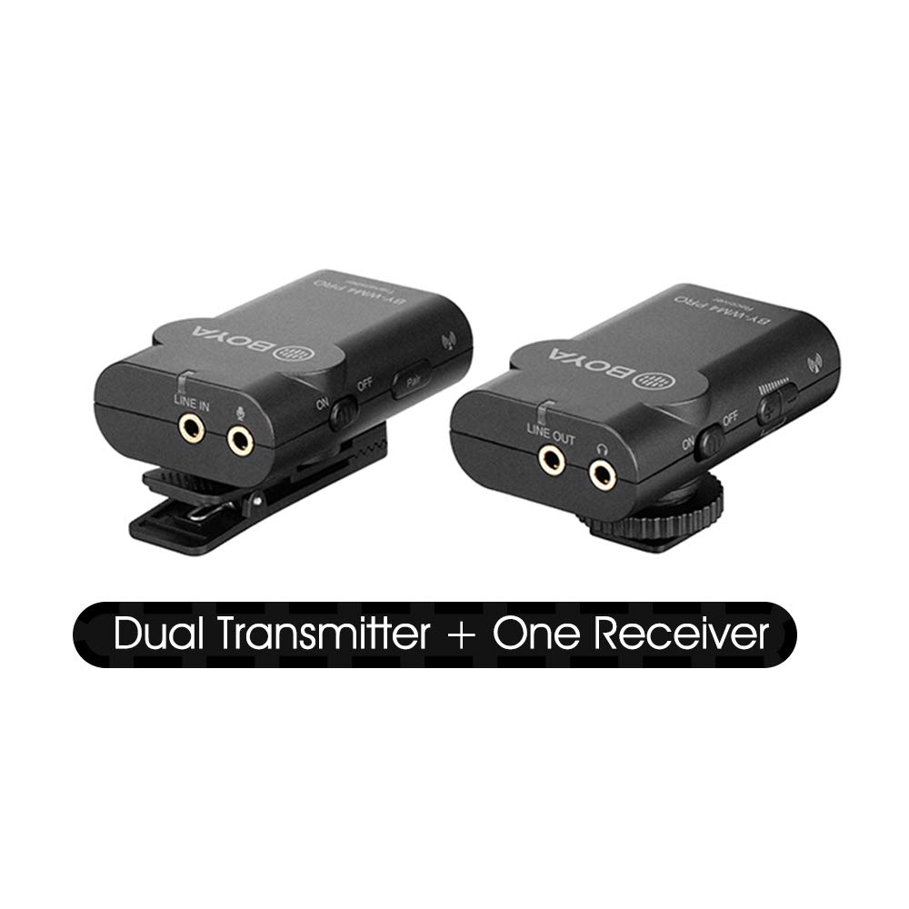 BOYA BY-WM4 Pro K1 Portable 2.4G Wireless Microphone System(One Transmitters + One Receiver) with Hard Case for DSLR Camera Camcor