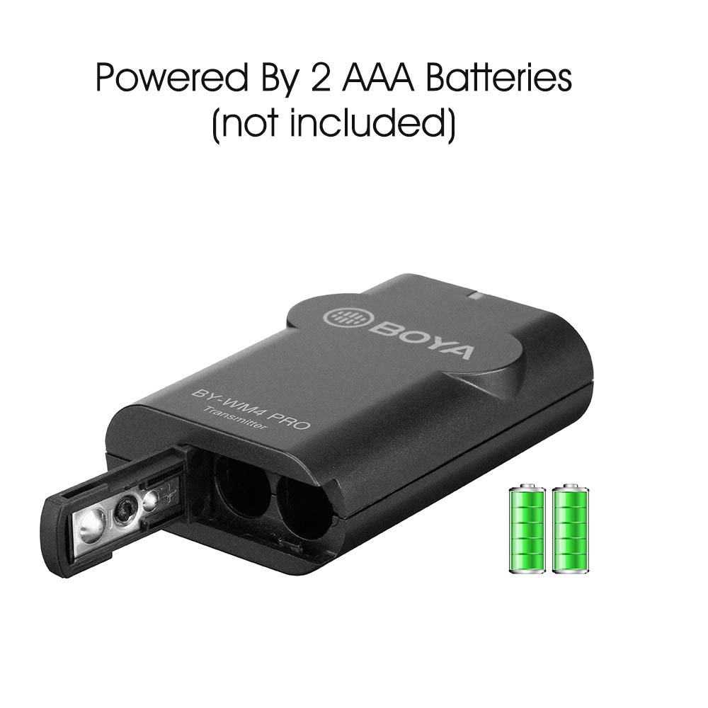 BOYA BY-WM4 Pro K1 Portable 2.4G Wireless Microphone System(One Transmitters + One Receiver) with Hard Case for DSLR Camera Camcor