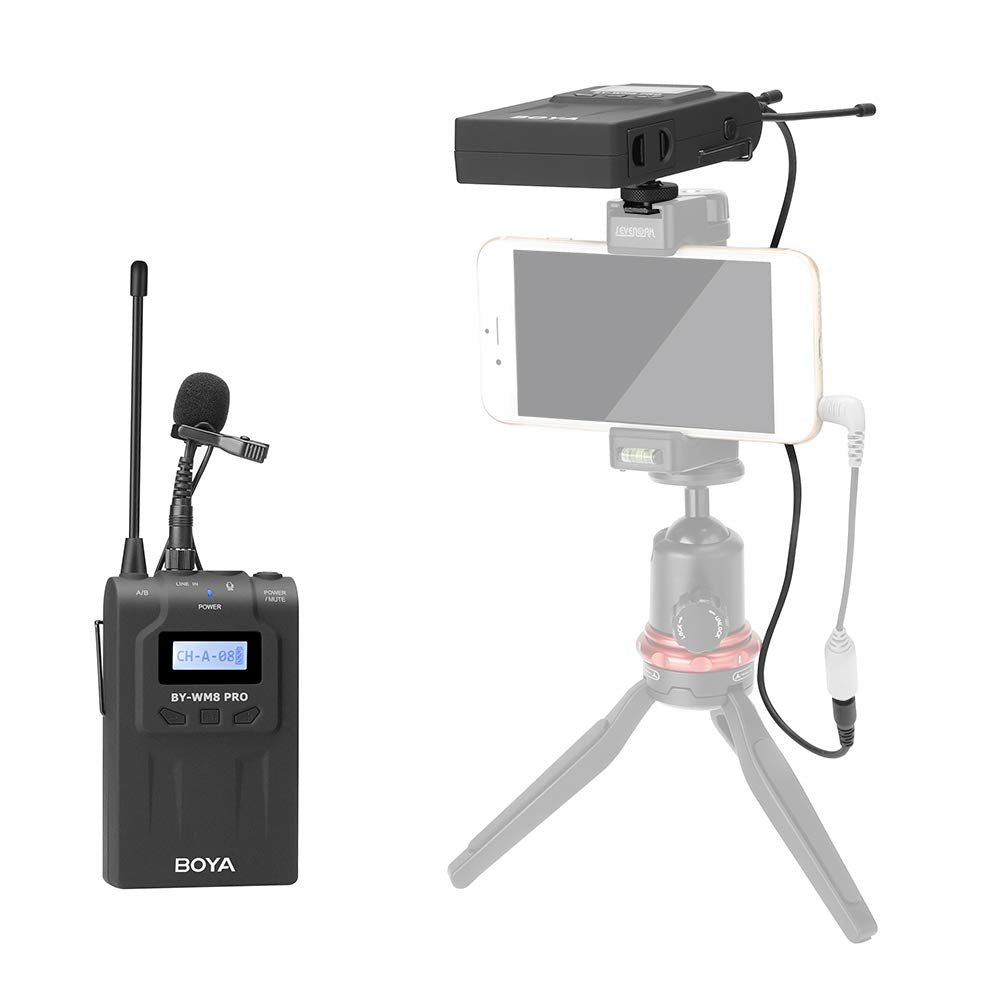 BOYA BY-WM8 Pro-K1 UHF Wireless Microphone System 48 Channels Mono/Stereo Mode LCD Display 100M Effective Range