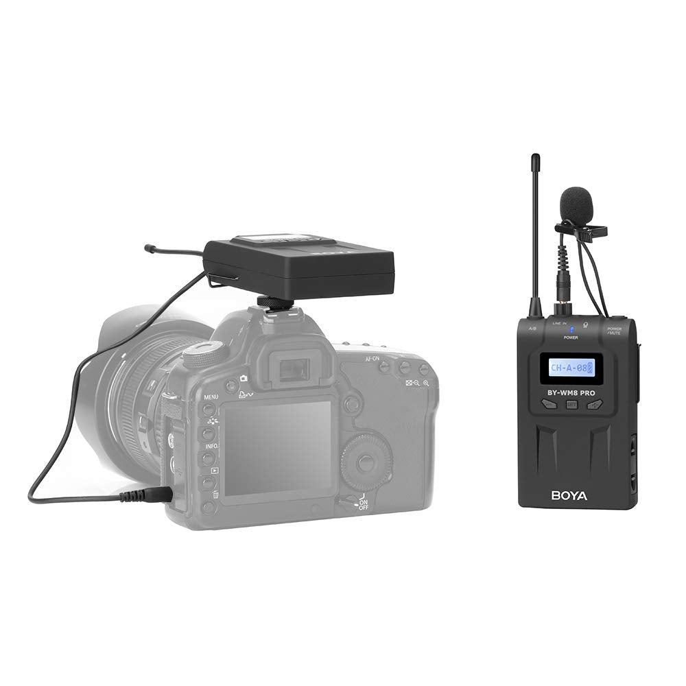 BOYA BY-WM8 Pro-K1 UHF Wireless Microphone System 48 Channels Mono/Stereo Mode LCD Display 100M Effective Range