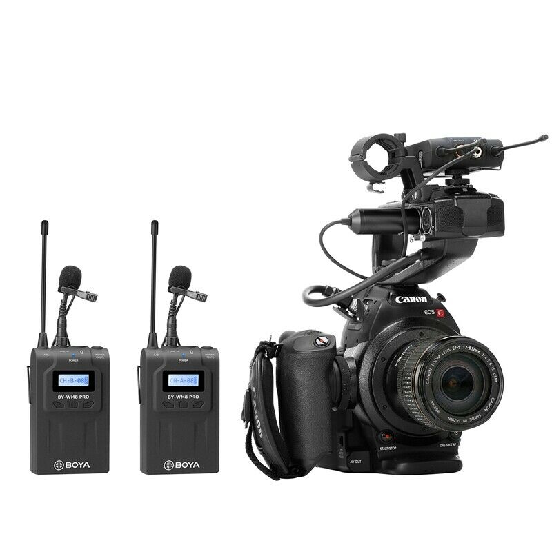 BOYA BY-WM8 Pro-K2 +BY-WXLR8 PRO +BY-HM100 Wireless Microphone For Interview Kit