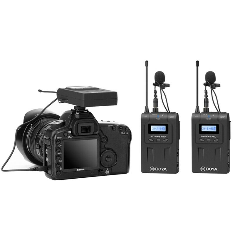 BOYA BY-WM8 Pro-K2 +BY-WXLR8 PRO +BY-HM100 Wireless Microphone For Interview Kit