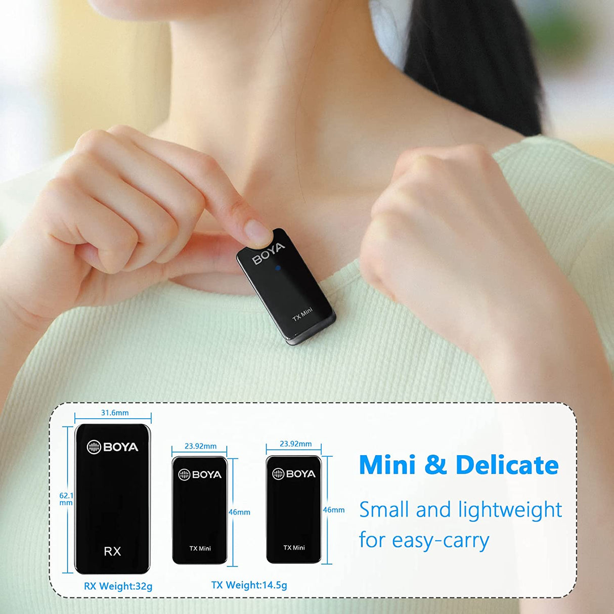 BOYA BY-XM6-S2 Mini Ultracompact 2.4GHz Dual-Channel Wireless Microphone System