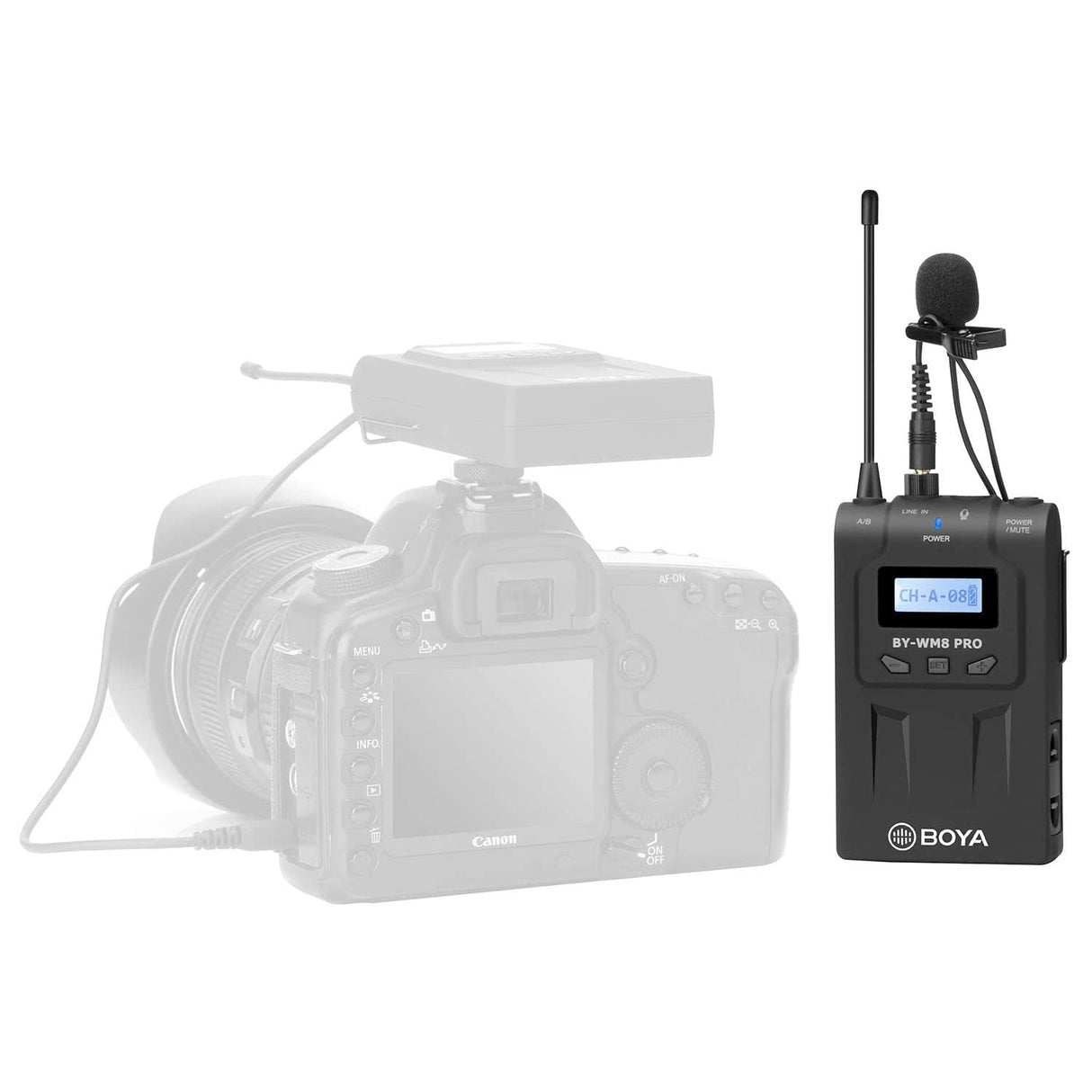 BOYA TX8 Pro Dual-Channel Wireless Bodypack Transmitter Unit with Omnidirectional Lavalier Mic for The by-WM8 PRO Wireless Lavalier Microphone System