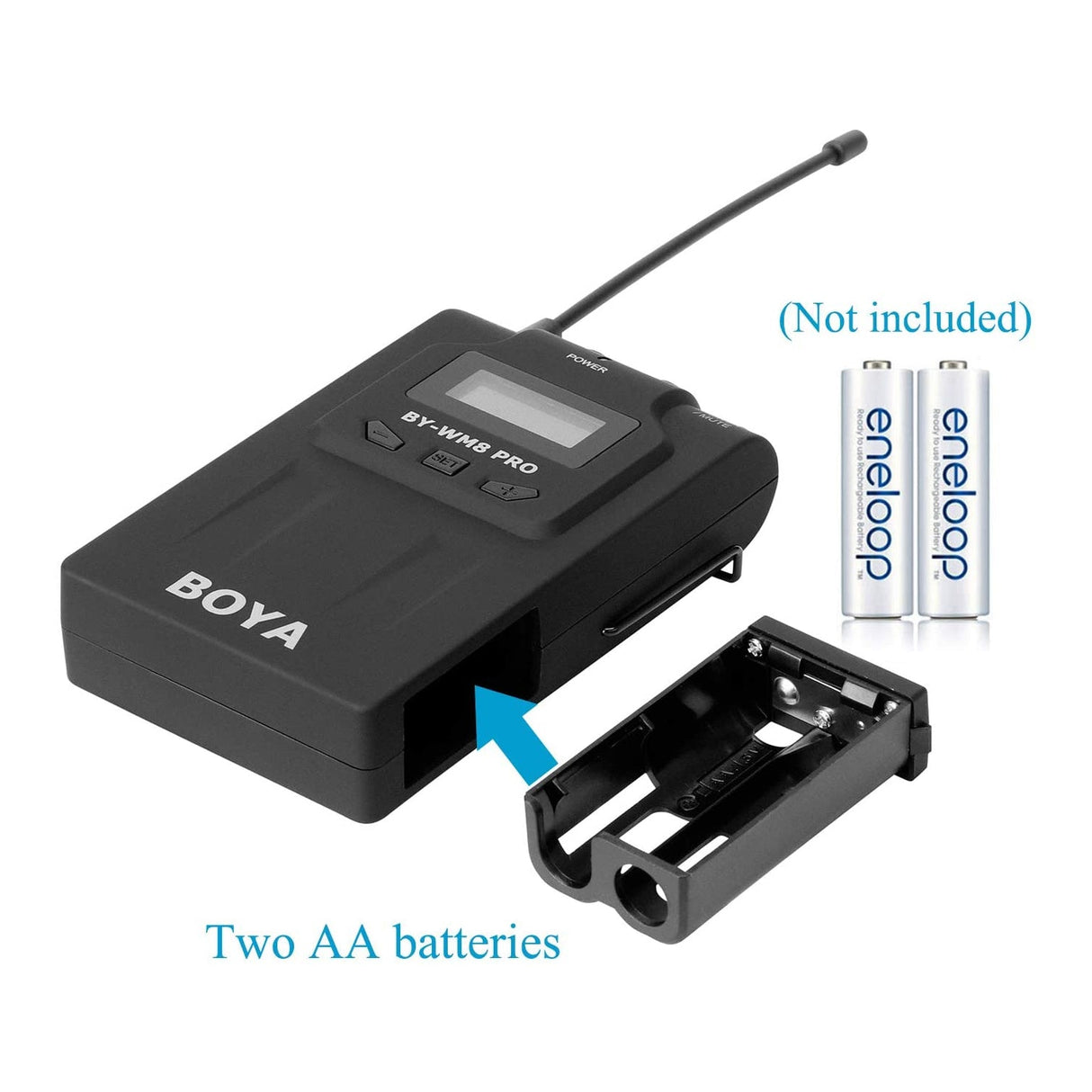 BOYA TX8 Pro Dual-Channel Wireless Bodypack Transmitter Unit with Omnidirectional Lavalier Mic for The by-WM8 PRO Wireless Lavalier Microphone System