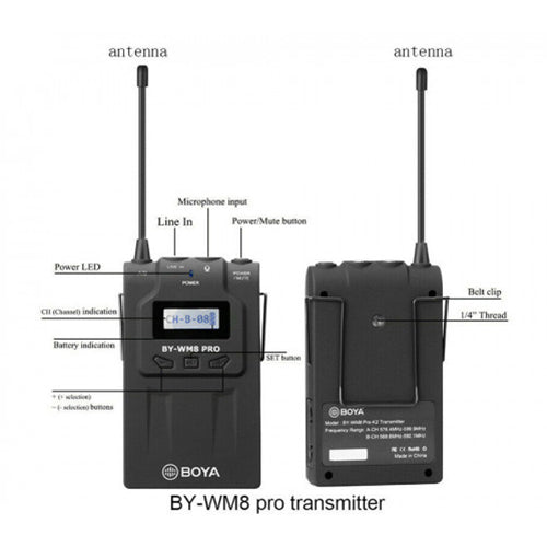 BOYA BY-WM8 PRO-K3 Camera-Mount Wireless Handheld Microphone System (568 to 599 MHz)