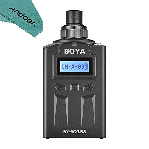 BOYA BY-WXLR8 Handheld Plug-on XLR Audio Transmitter Wireless Microphone with LCD Display for BY-WM8 BY-WM6 Wireless Lavalier Microphone System