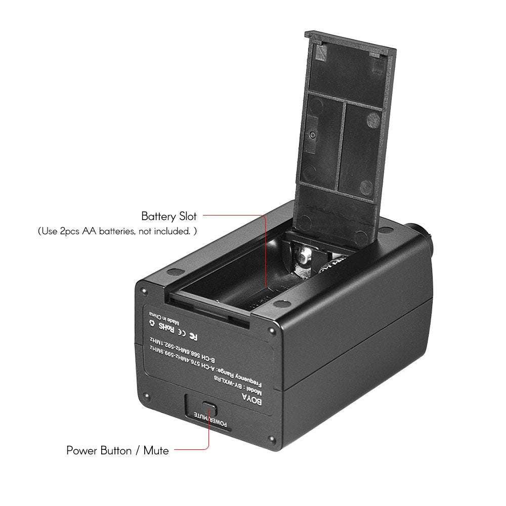 BOYA BY-WXLR8 Handheld Plug-on XLR Audio Transmitter Wireless Microphone with LCD Display for BY-WM8 BY-WM6 Wireless Lavalier Microphone System
