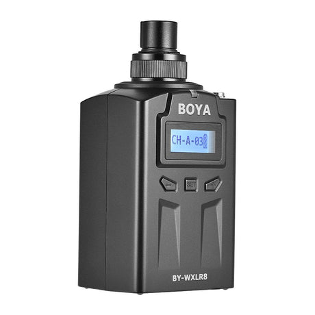 BOYA BY-WXLR8 Handheld Plug-on XLR Audio Transmitter Wireless Microphone with LCD Display for BY-WM8 BY-WM6 Wireless Lavalier Microphone System