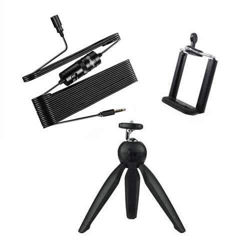 Boya BY-M1 with Mini Tripod and Mount 1 Omni Directional Lavalier Microphone