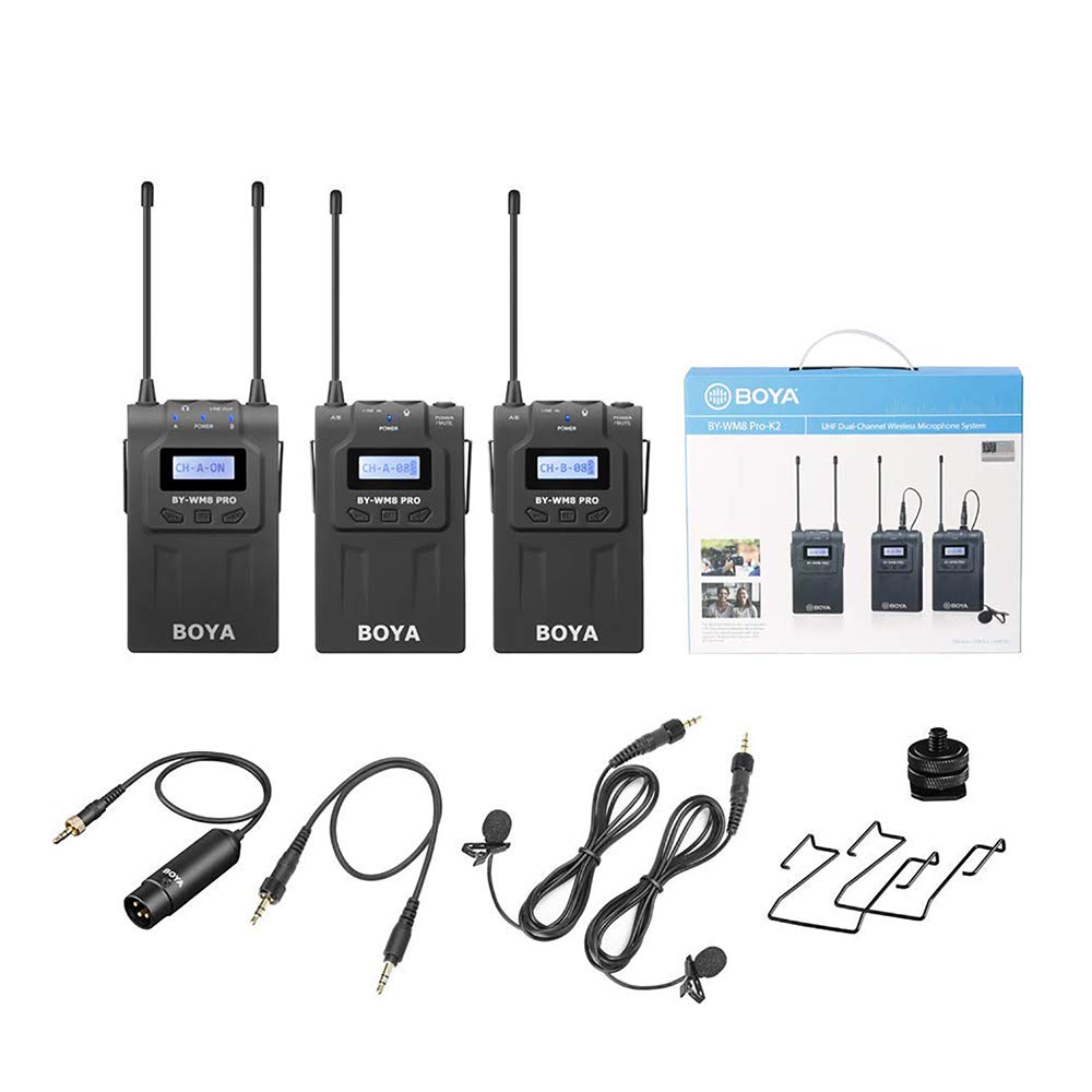 BOYA- BY-WM8 PRO- K2 UHF Dual-Channel Wireless Microphone System