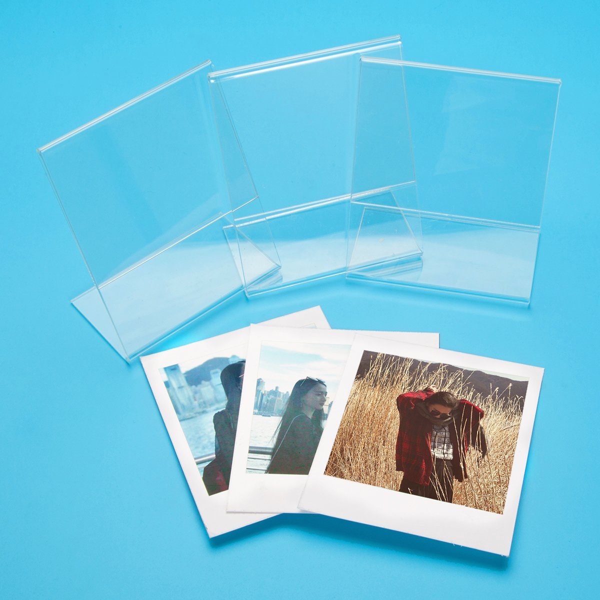 CAIUL L Model Clear Acrylic Photo Frame for Fujifilm Instax Square SQ10 Instant Film, 3pcs