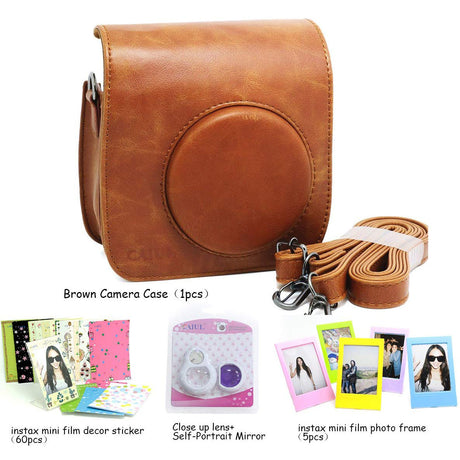 CAIUL PU Leather Fujifilm Fuji Mini 25 Film? Fuji Instax Mini 25 CaseBrown