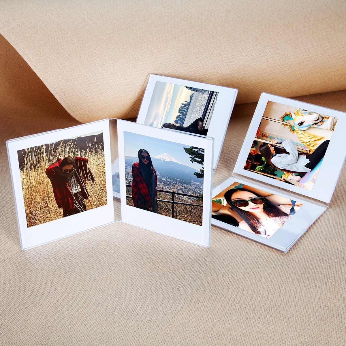 CAIUL V Model Clear Acrylic Photo Frame for Fujifilm Instax Square SQ10 Instant Film, 3pcs