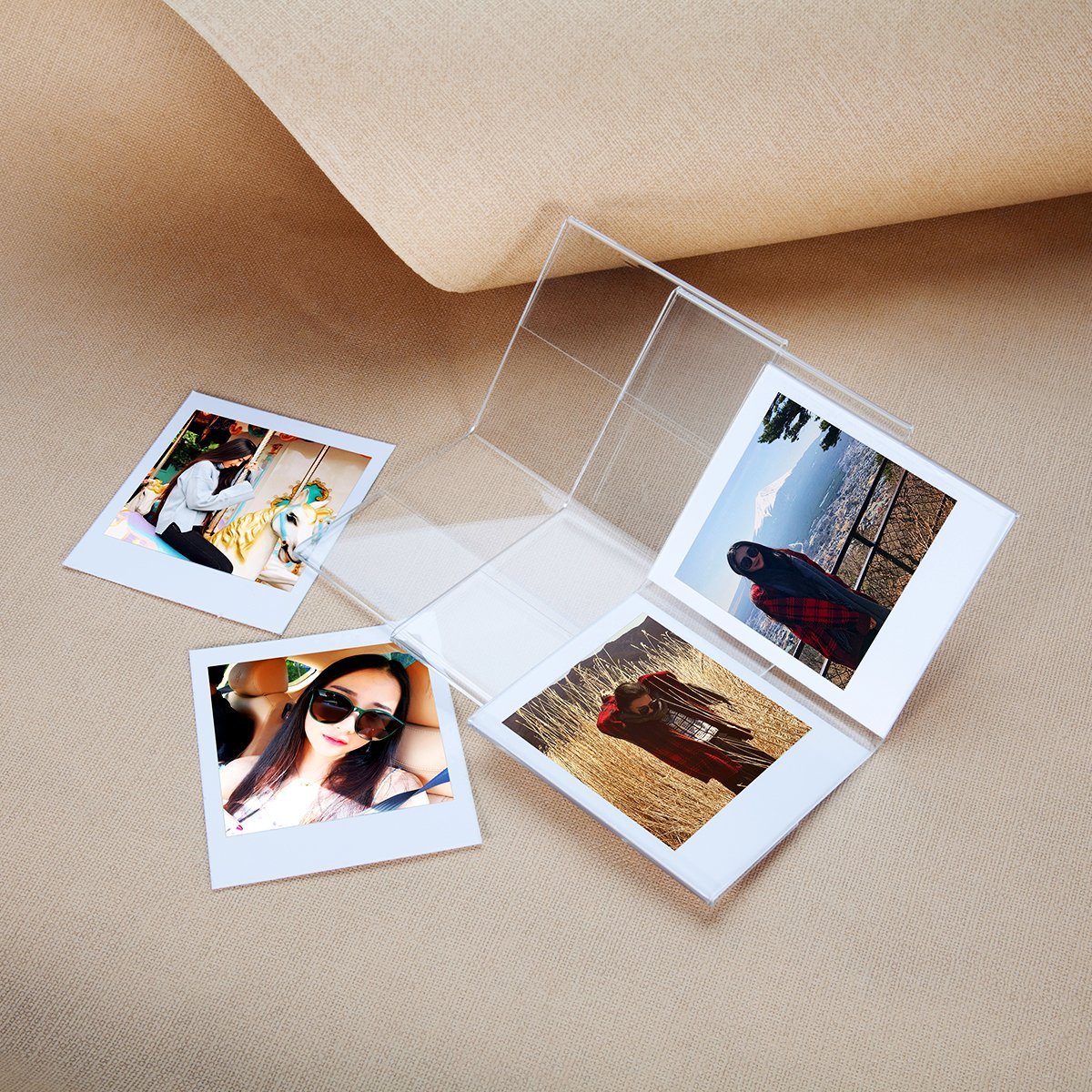 CAIUL V Model Clear Acrylic Photo Frame for Fujifilm Instax Square SQ10 Instant Film, 3pcs
