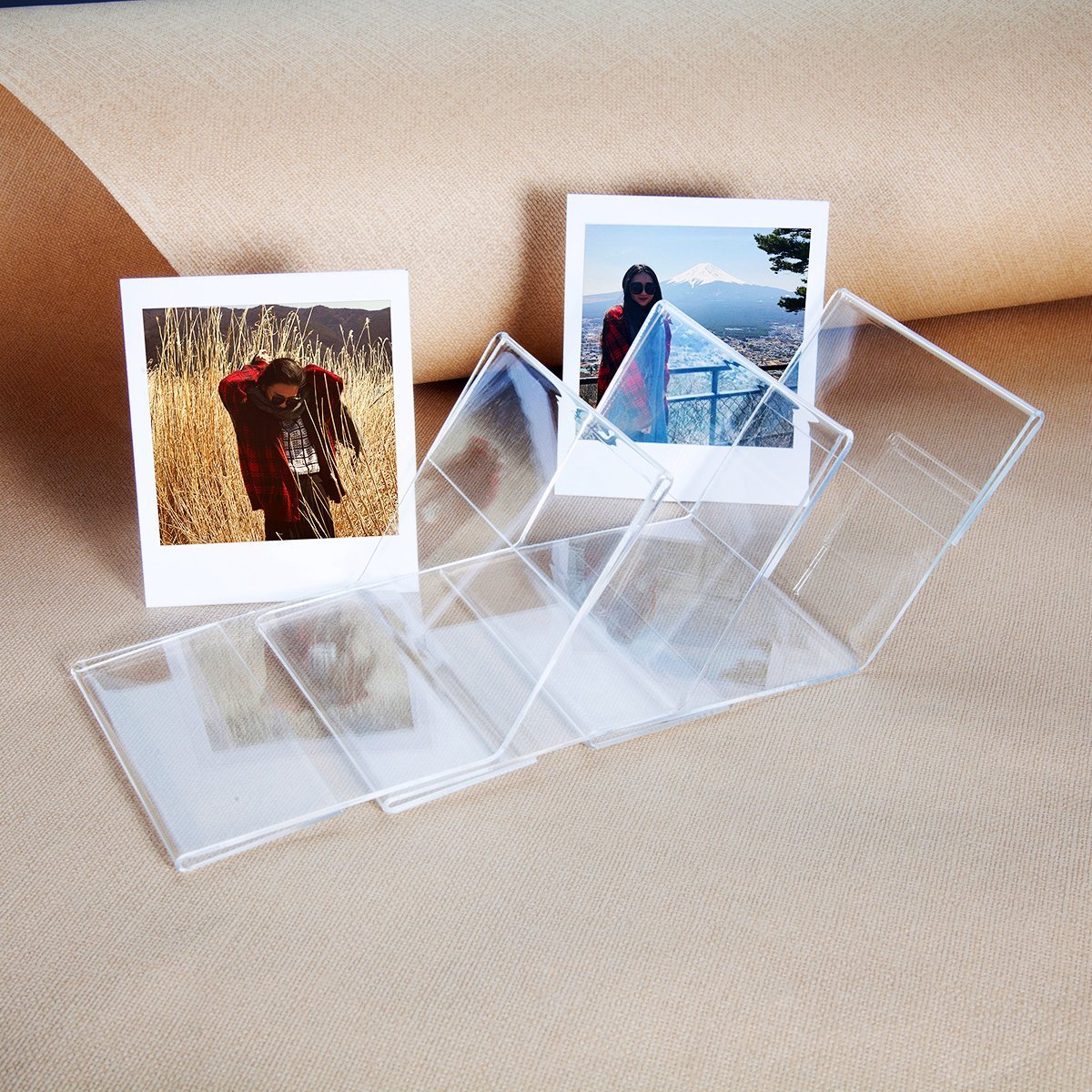 CAIUL V Model Clear Acrylic Photo Frame for Fujifilm Instax Square SQ10 Instant Film, 3pcs