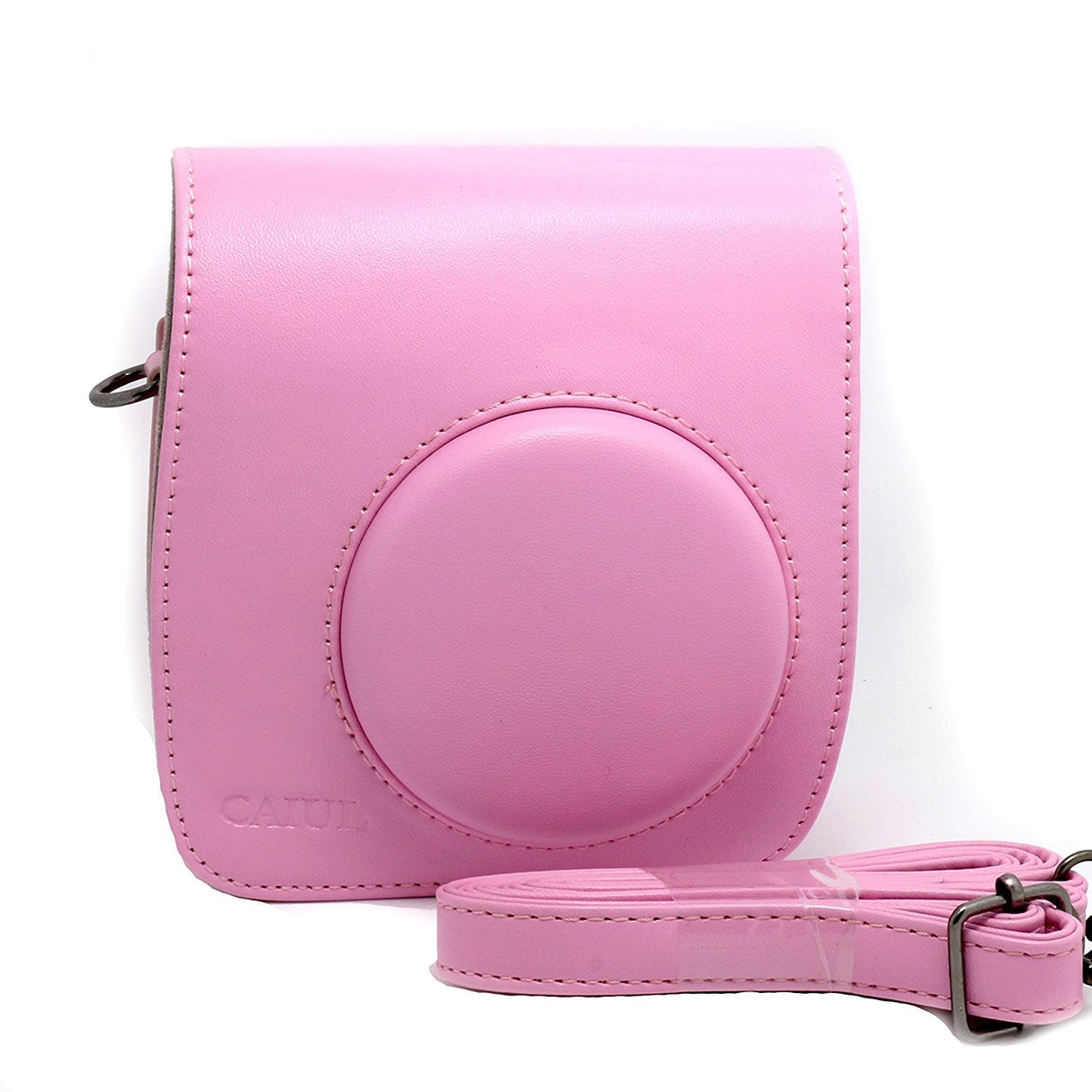 CAIUL PU Leather Instant Camera Case For Fujifilm Instax Mini 25 Instant Camera,Pink