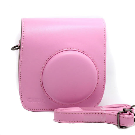 CAIUL PU Leather Instant Camera Case For Fujifilm Instax Mini 25 Instant Camera,Pink
