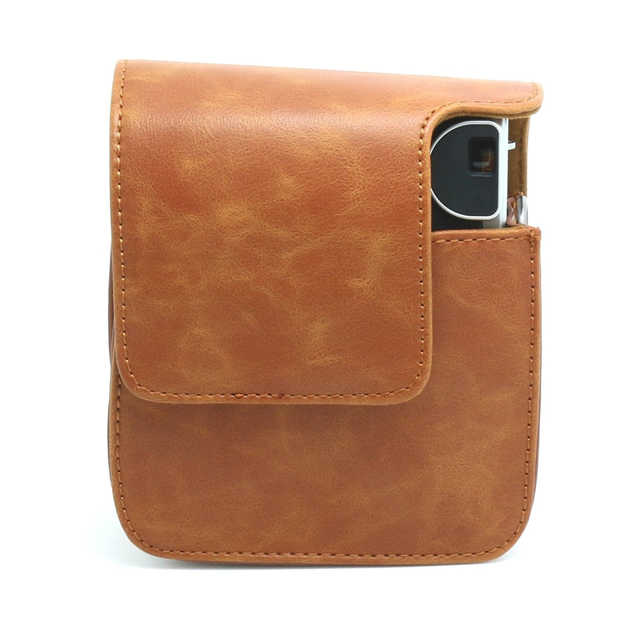 CAIUL Vintage PU Leather fuji mini case for Fujifilm Instax Mini 90 Case bagBrown