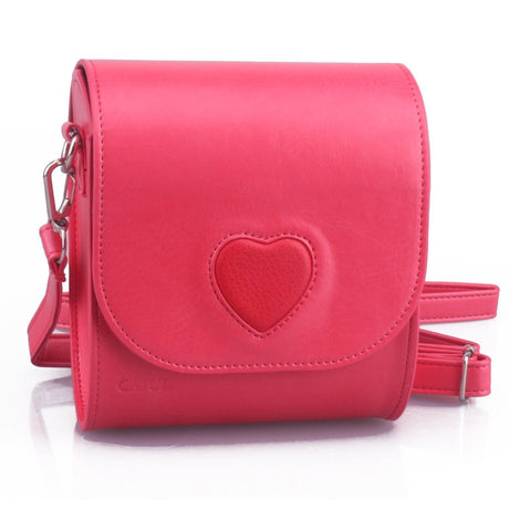 CAIUL PU Leather Protective Camera Case With Shoulder Strap For Fujifilm Instax Mini 7s 8 25 50s 90 Camera, Compact Camera, Smartphone Printer Red