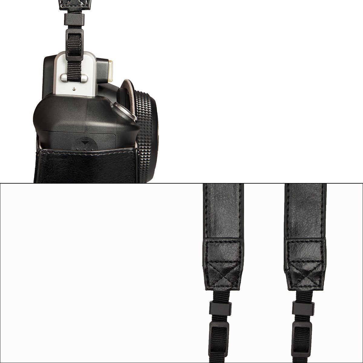 CAIUL Vintage Camera Case Bag For Fujifilm INSTAX Wide 300 Instant Camera,PU Leather Black