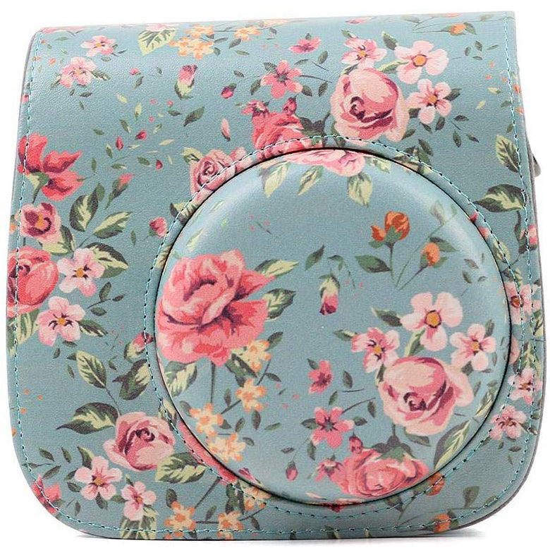Caiul Pu Leather Fujifilm Instax Mini 11/ 9 Camera Bag Blue roses
