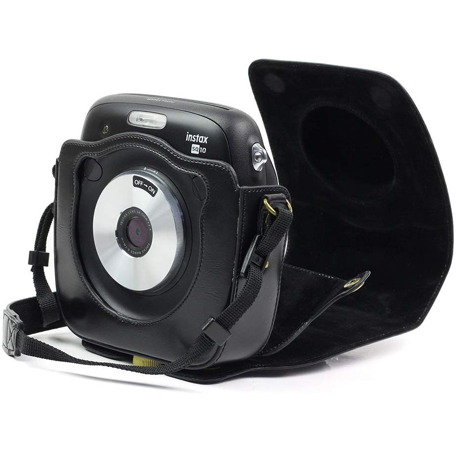 Camera Bag for Fujifilm Instax Square SQ10 , wogozan Camera Case with Soft PU Leather and Strap(Black)