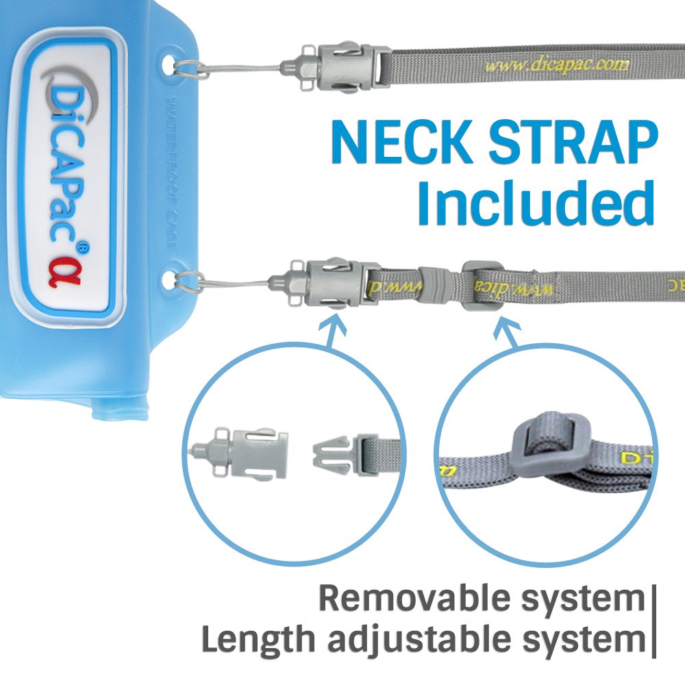 DiCAPac WPC2 Waterproof Case with Neck Strap for Samsung Galaxy Note 1/2 Blue