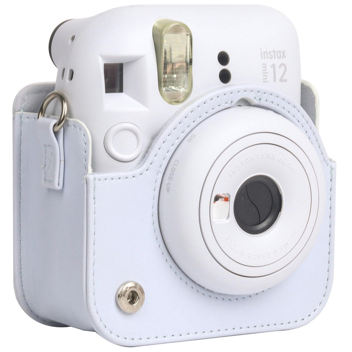 Zikkon Instax Mini 12 Protective Camera Case PU Leather Carrying Bag (Clay White)