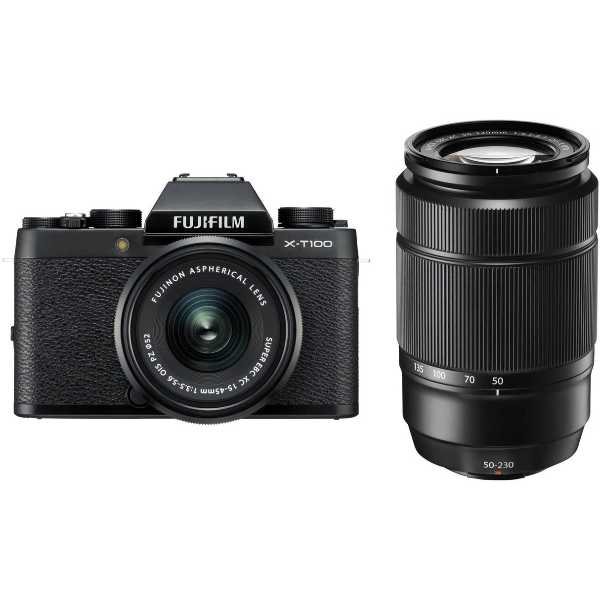 FUJIFILM X-T100 Camera with 15-45mm and 50-230mm Lens Kit (Black)