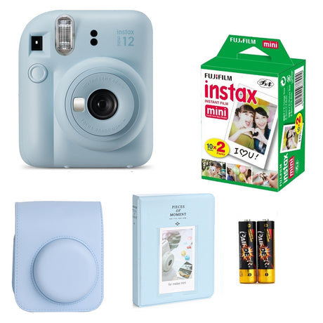 FUJIFILM Instax Mini 12 Instant Camera with twin pack Film + pouch and 64 sheet album Pastel Blue