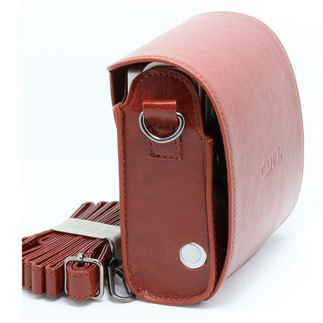 CAIUL PU Leather Instant Camera Case For Fujifilm Instax Mini 90 Neo Classic Instant Camera, Brown