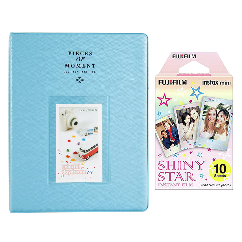 Fujifilm Instax Mini 10X1 shiny star Instant Film With 128-sheet Album for mini film (blue)