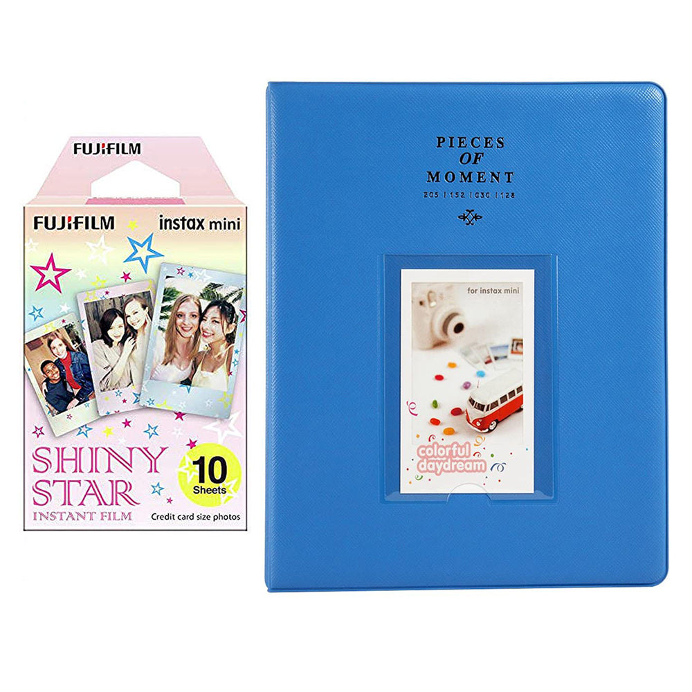 Fujifilm Instax Mini 10X1 shiny star Instant Film With 128-sheet Album for mini film (cobalt blue)