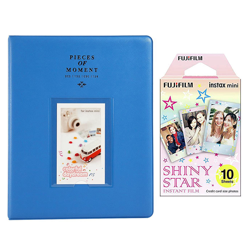 Fujifilm Instax Mini 10X1 shiny star Instant Film With 128-sheet Album for mini film (cobalt blue)
