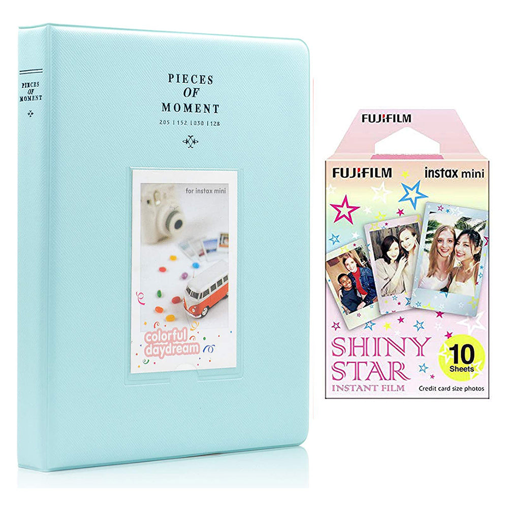 Fujifilm Instax Mini 10X1 shiny star Instant Film With 128-sheet Album for mini film (ice blue)