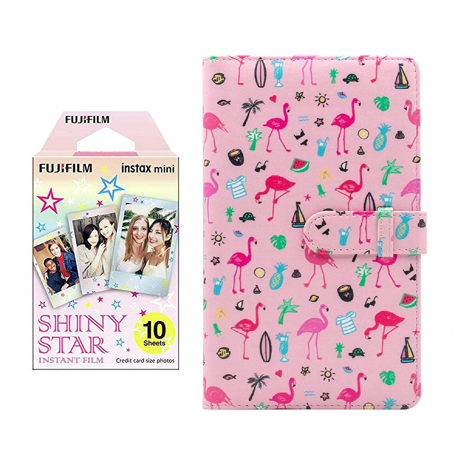 Fujifilm Instax Mini 10X1 shiny star Instant Film with 96-sheet Album for mini film Flamingo watermelon