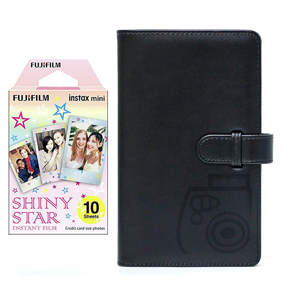Fujifilm Instax Mini 10X1 shiny star Instant Film with 96-sheet Album for mini film Charcoal gray