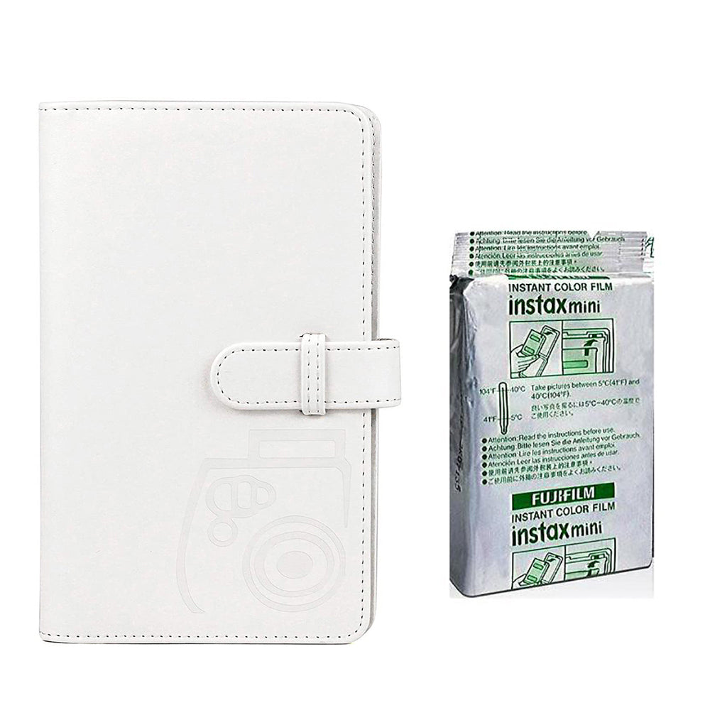 Fujifilm Instax Mini 10X1 shiny star Instant Film with 96-sheet Album for mini film lce white
