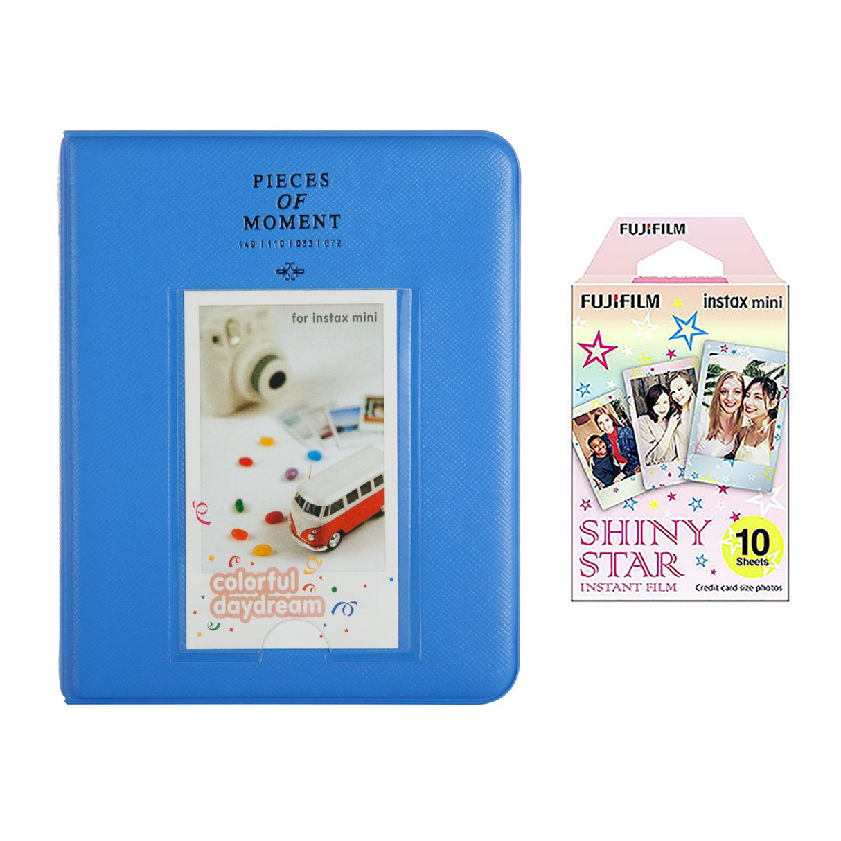 Fujifilm Instax Mini 10X1 shiny star Instant Film with Instax Time Photo Album 64 Sheets Cobalt blue